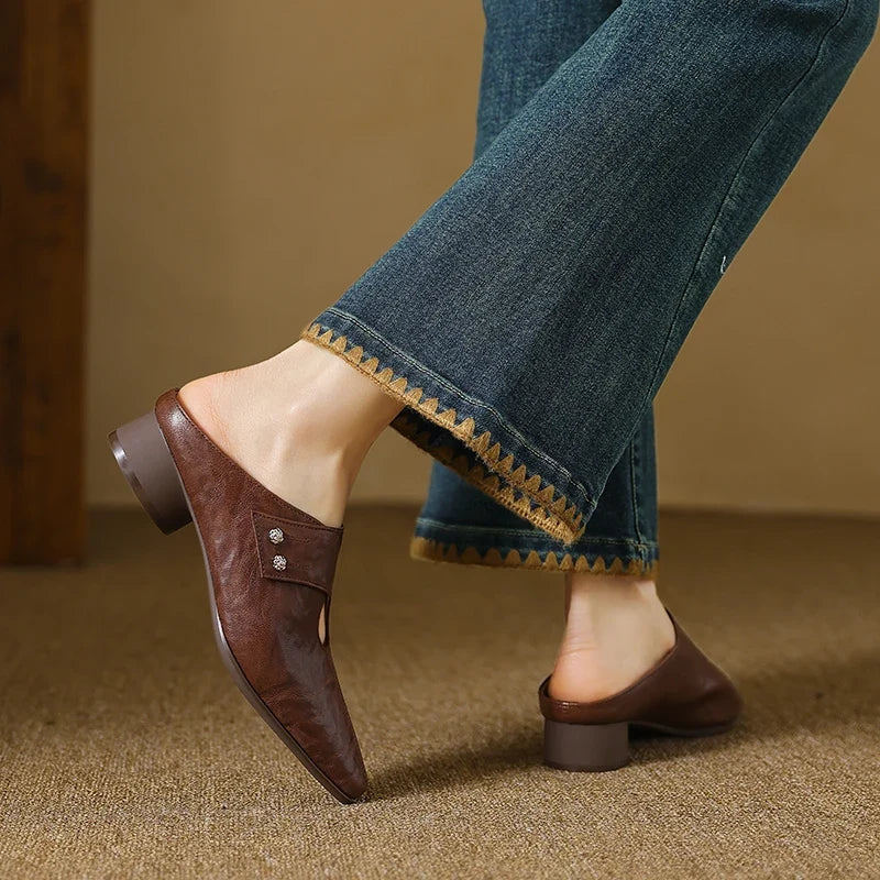 Genuine Leather Mules
