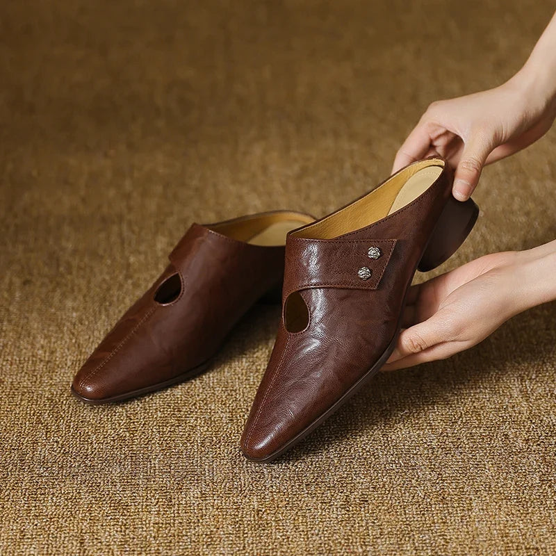 Genuine Leather Mules