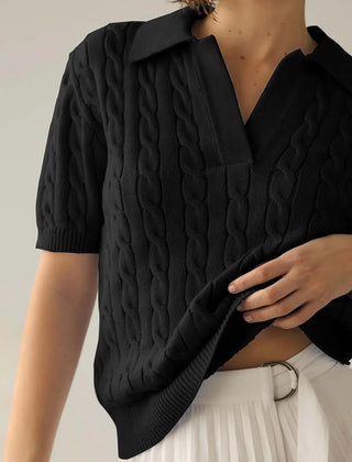 Cable Knit Polo