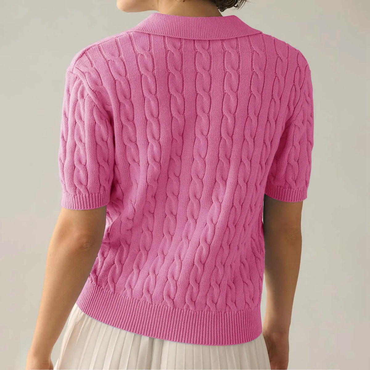 Cable Knit Polo