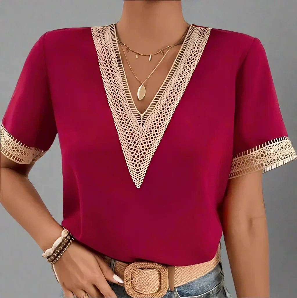 Lacefront V-Neck Tee