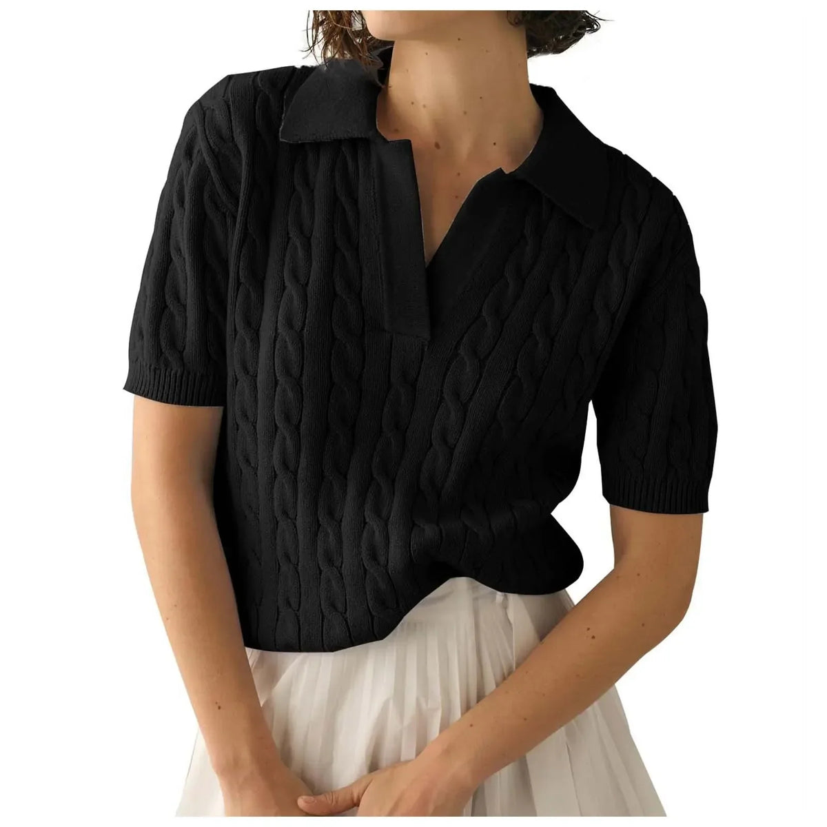 Cable Knit Polo