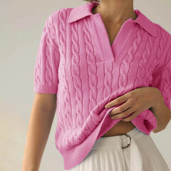 Cable Knit Polo