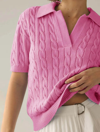 Cable Knit Polo