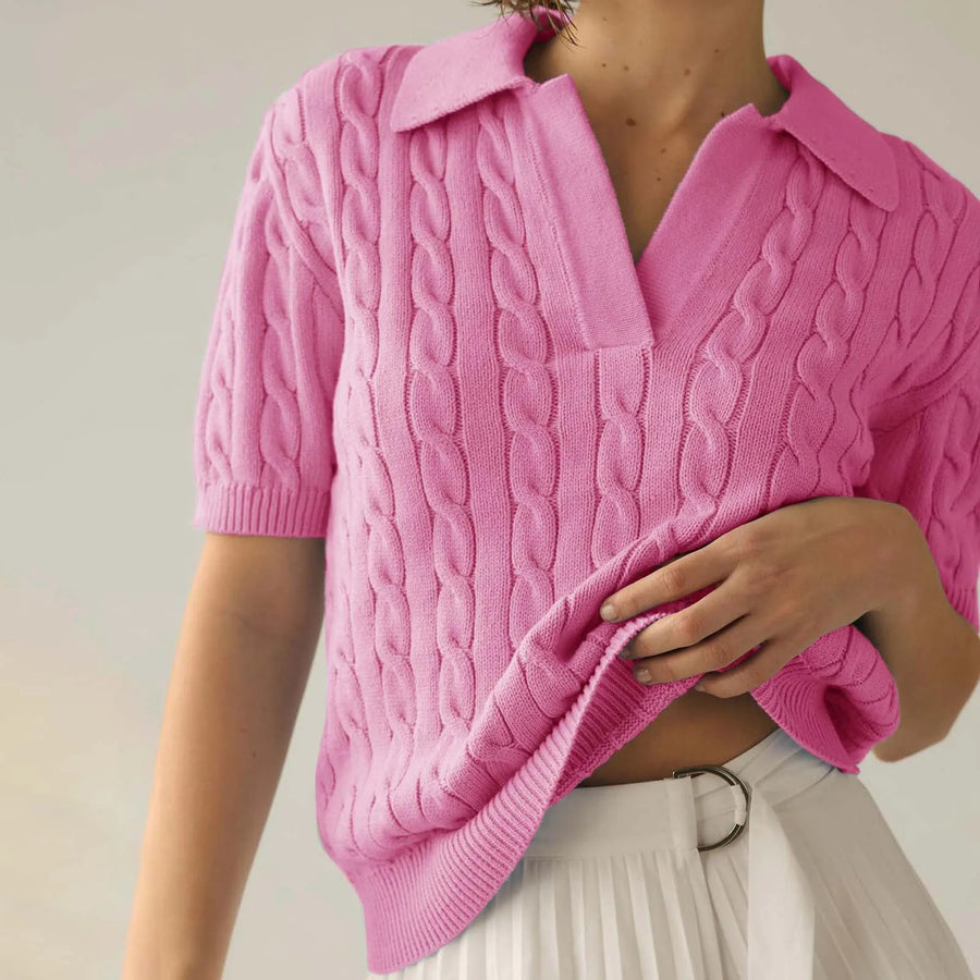Cable Knit Polo