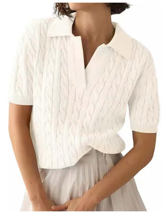 Cable Knit Polo