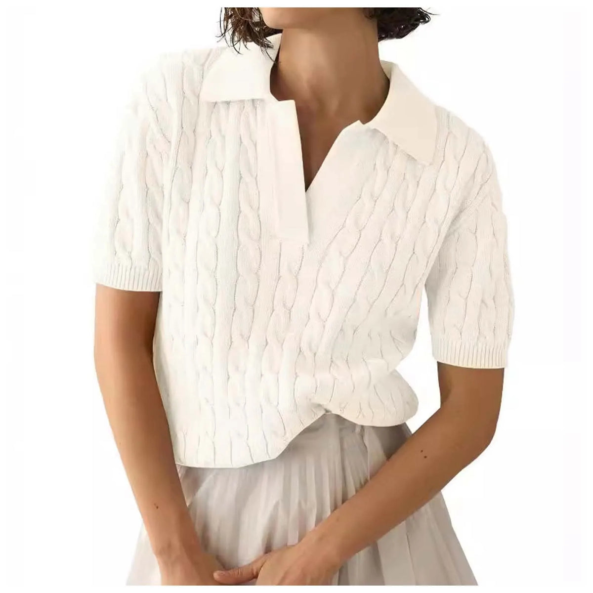 Cable Knit Polo