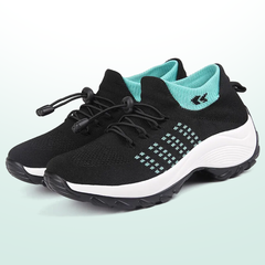 Orthopedic Knit Fabric Shoes in Green & Black