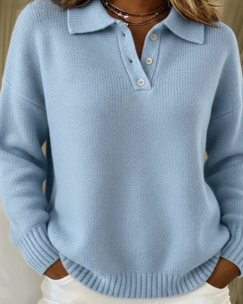 Classic Long Sleeve Knit Polo Shirt