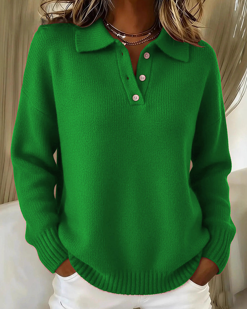 Classic Long Sleeve Knit Polo Shirt
