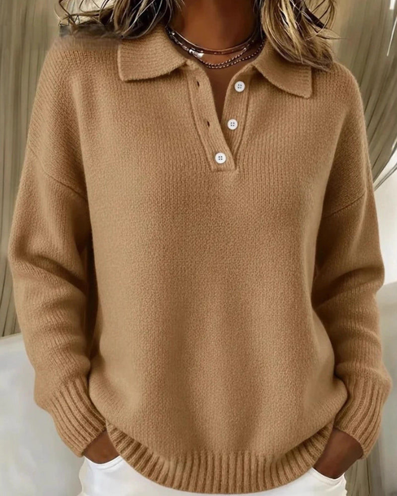 Classic Long Sleeve Knit Polo Shirt