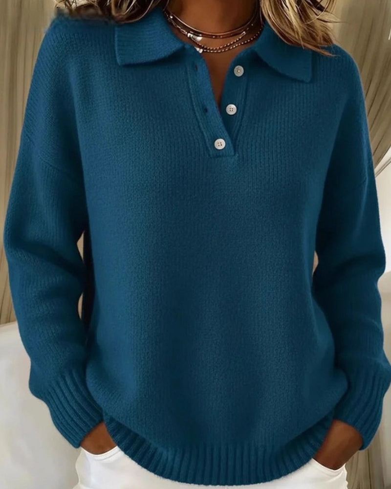 Classic Long Sleeve Knit Polo Shirt