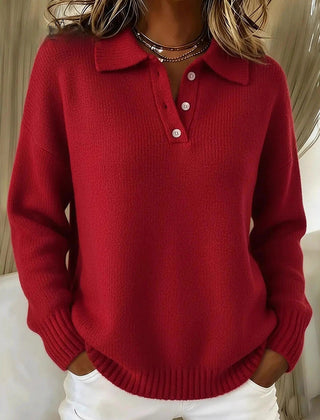 Classic Long Sleeve Knit Polo Shirt
