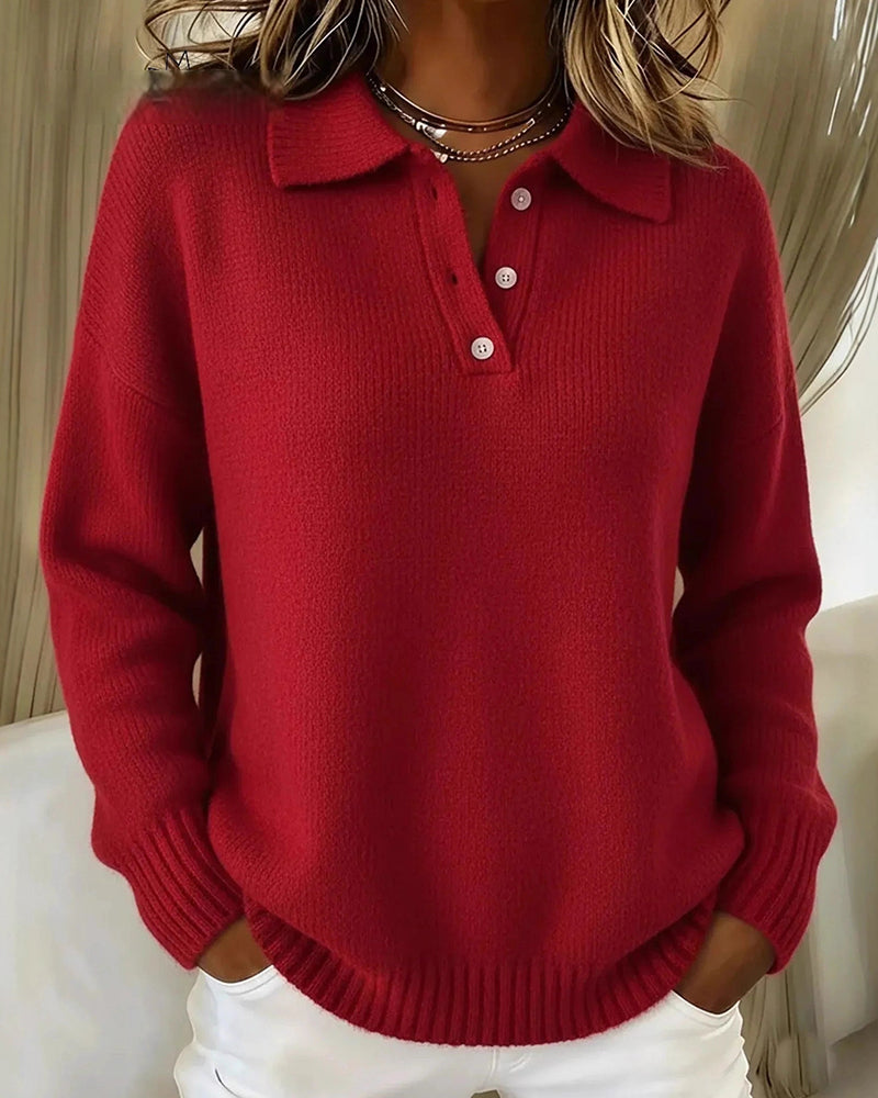 Classic Long Sleeve Knit Polo Shirt