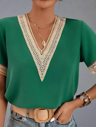 Lacefront V-Neck Tee