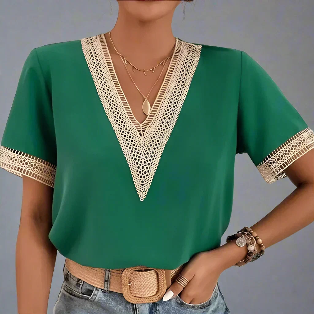 Lacefront V-Neck Tee