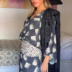 Monochrome Print Maxi Dress