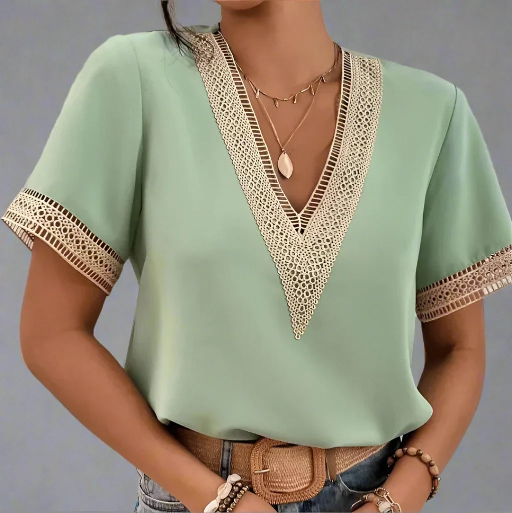 Lacefront V-Neck Tee