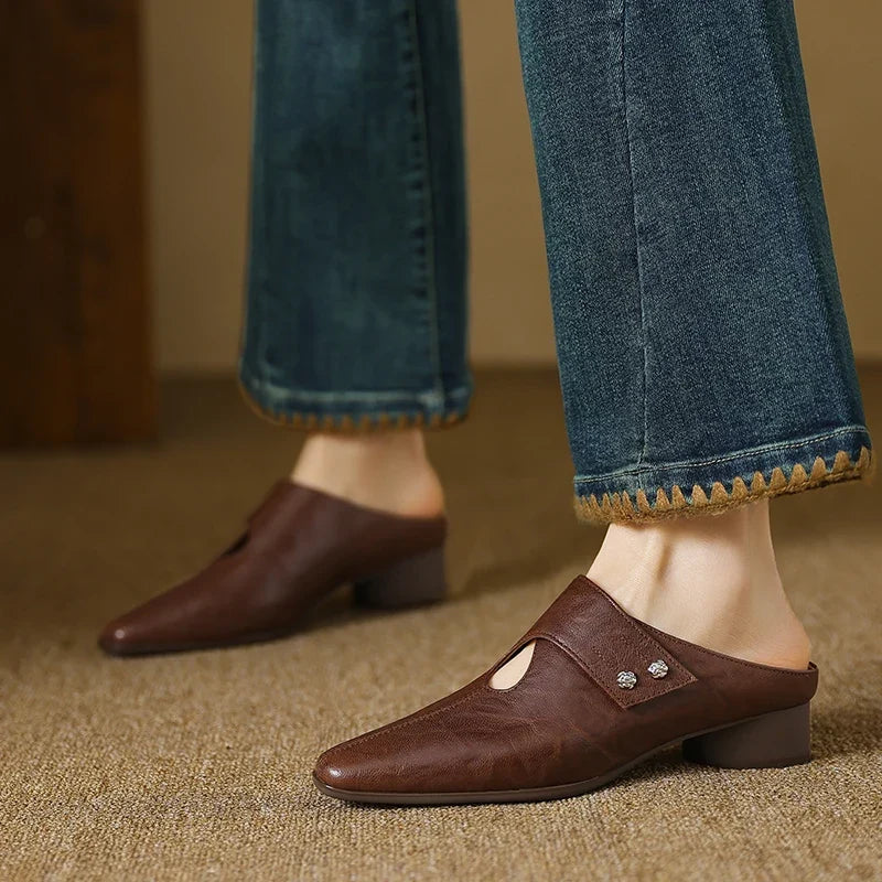 Genuine Leather Mules