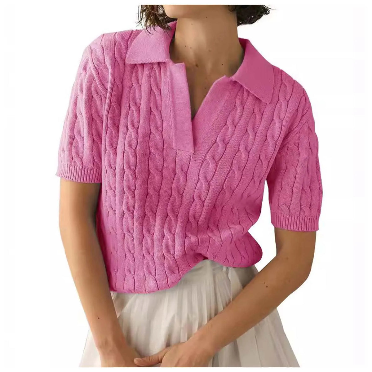 Cable Knit Polo