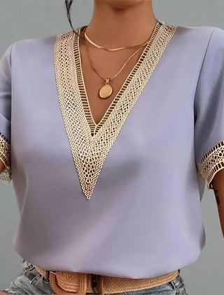Lacefront V-Neck Tee
