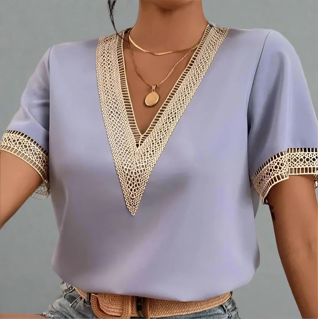 Lacefront V-Neck Tee