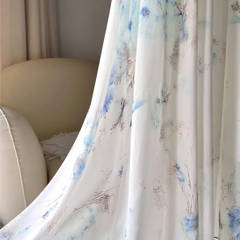 Floral V-Neck Sheer Long-Sleeve Maxi Dress for Women