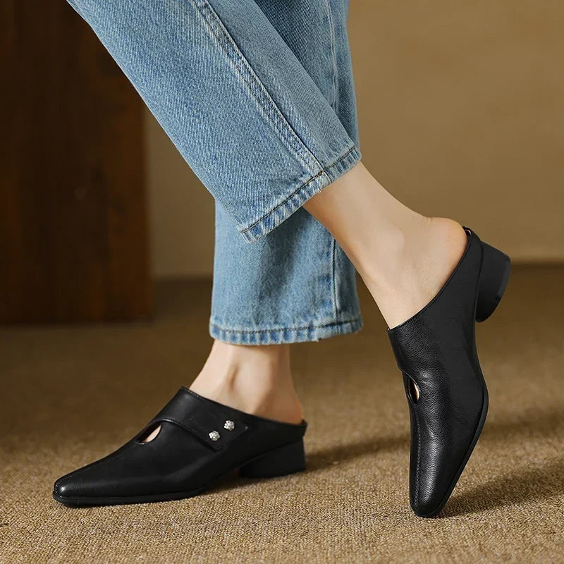 Genuine Leather Mules