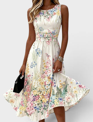 Teresa | Sleeveless Floral Midi Dress