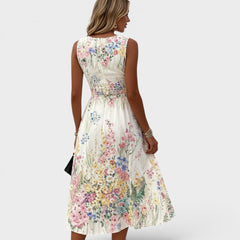 Teresa | Sleeveless Floral Midi Dress