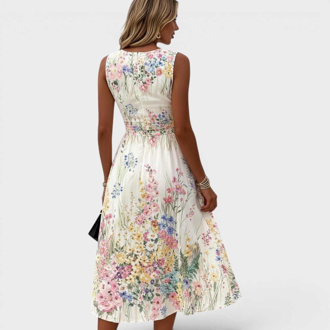 Teresa | Sleeveless Floral Midi Dress