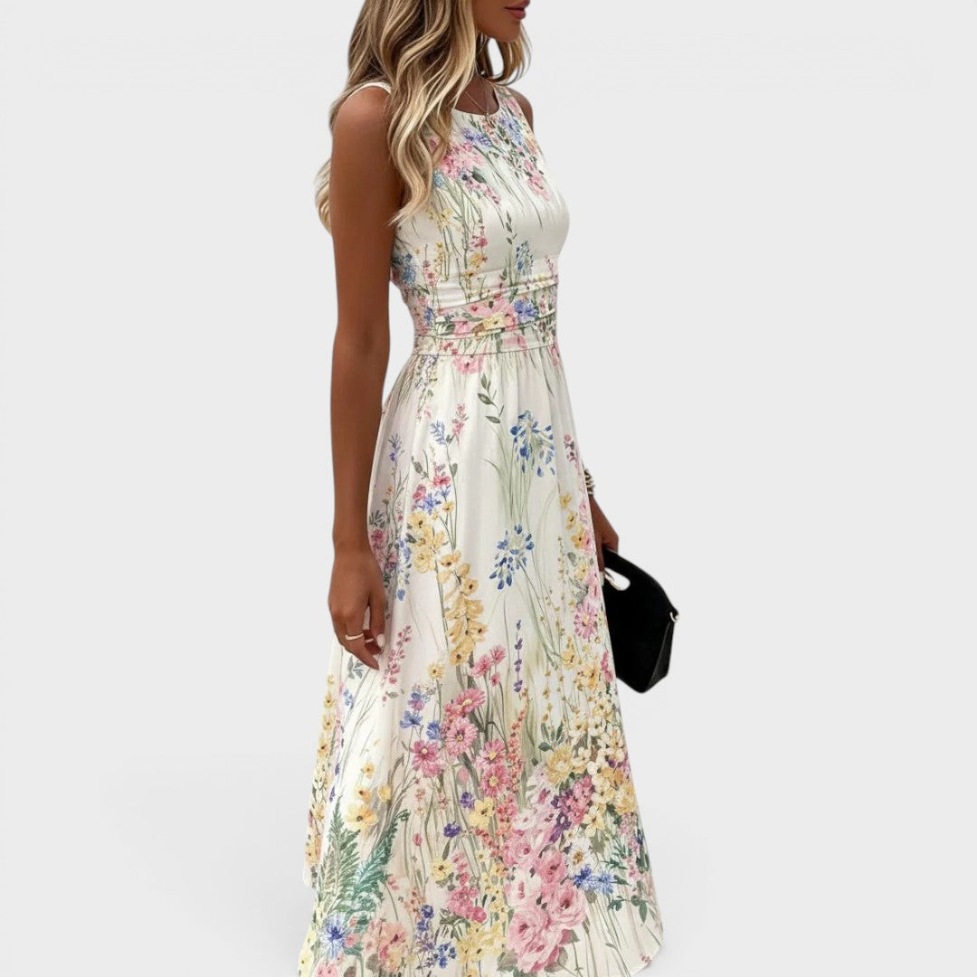 Teresa | Sleeveless Floral Midi Dress