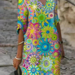 Nira | Vivid Floral Midi Dress