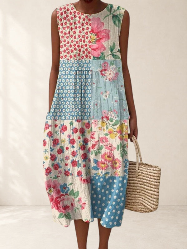 Patchwork Midi Dress