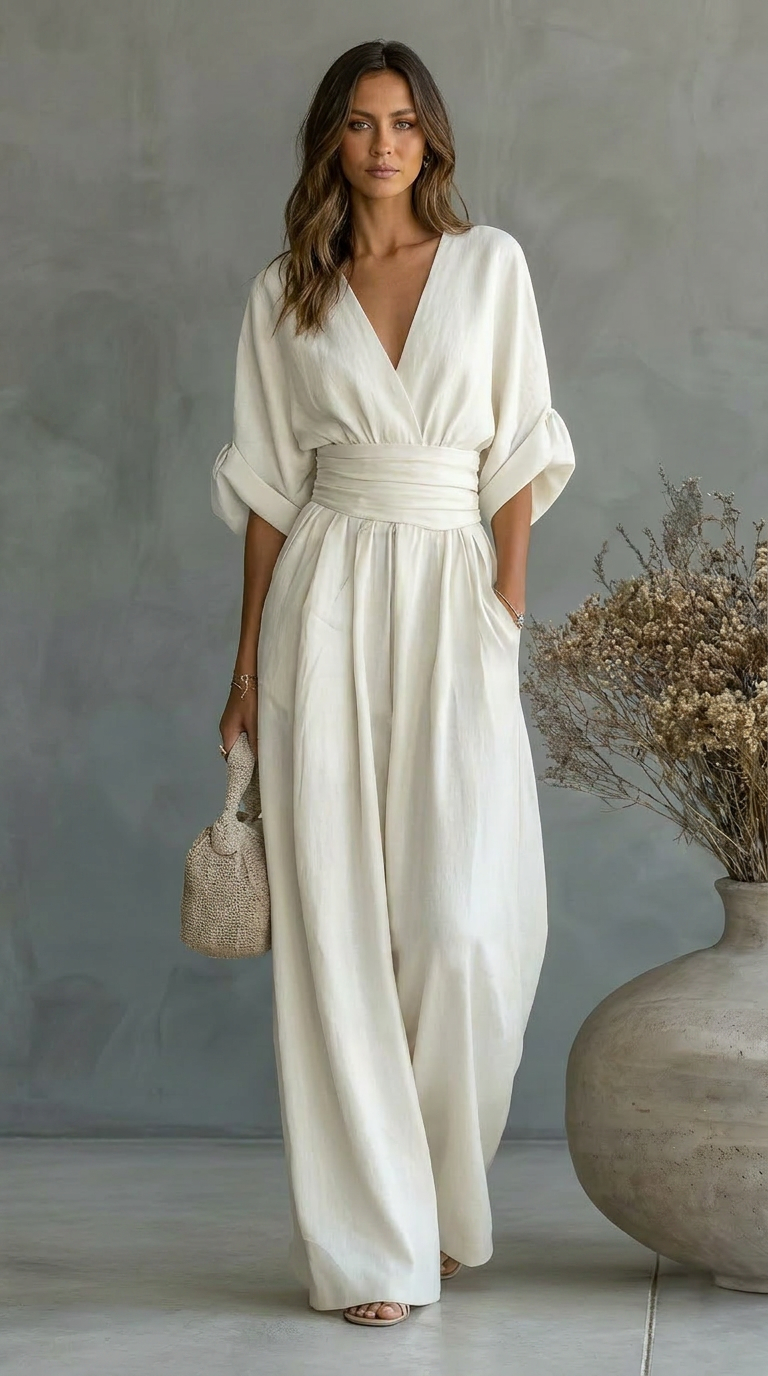 Ines | Sweetheart-Neckline Wide-Leg Jumpsuit