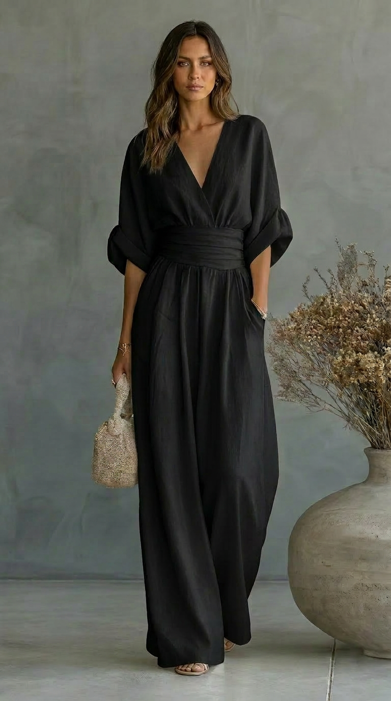 Ines | Sweetheart-Neckline Wide-Leg Jumpsuit