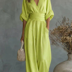 Ines | Sweetheart-Neckline Wide-Leg Jumpsuit
