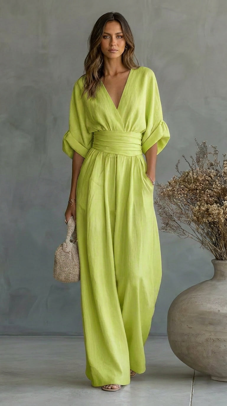 Ines | Sweetheart-Neckline Wide-Leg Jumpsuit
