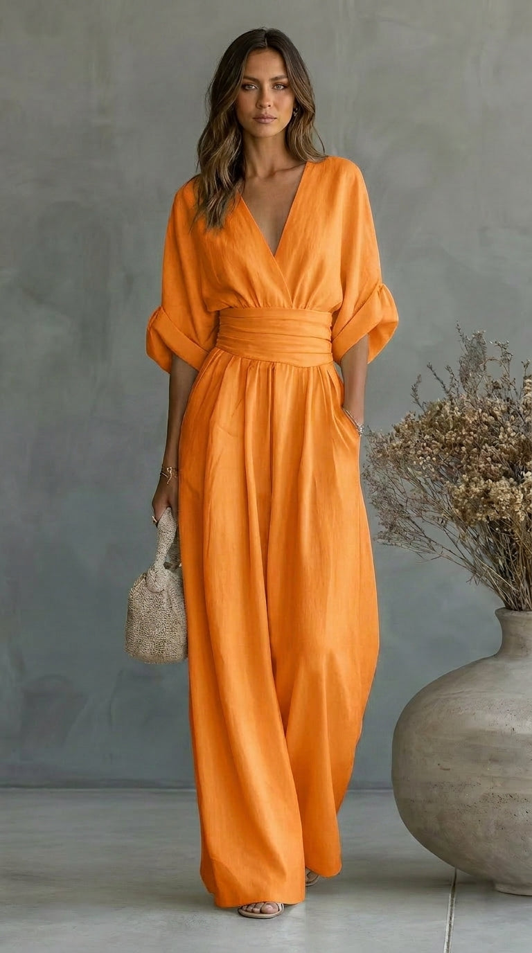 Ines | Sweetheart-Neckline Wide-Leg Jumpsuit