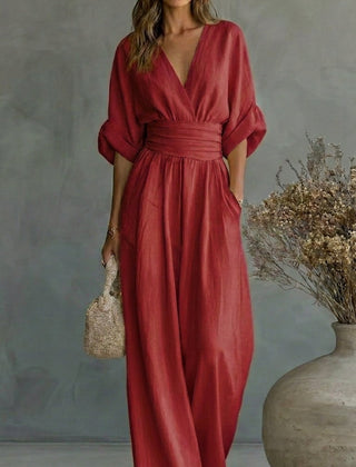Ines | Sweetheart-Neckline Wide-Leg Jumpsuit