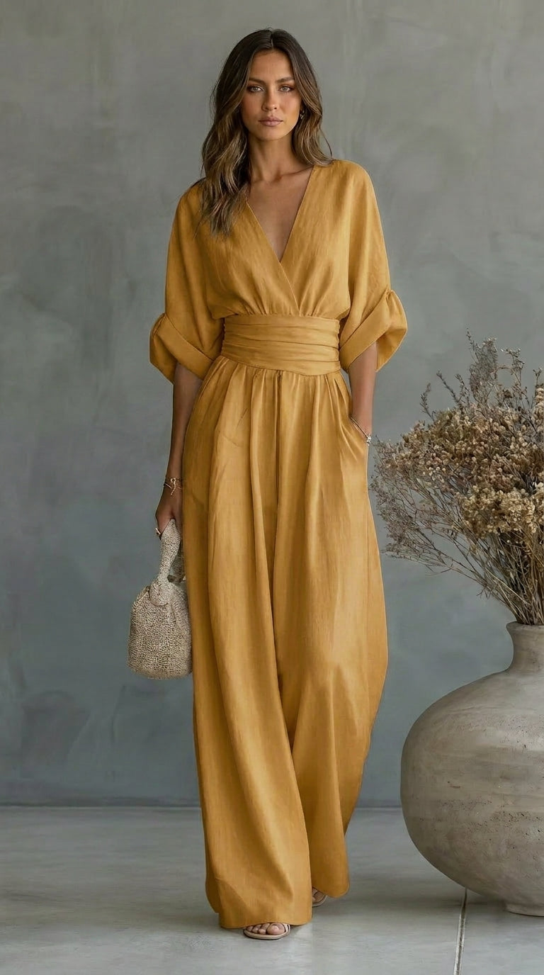 Ines | Sweetheart-Neckline Wide-Leg Jumpsuit