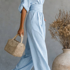 Ines | Sweetheart-Neckline Wide-Leg Jumpsuit