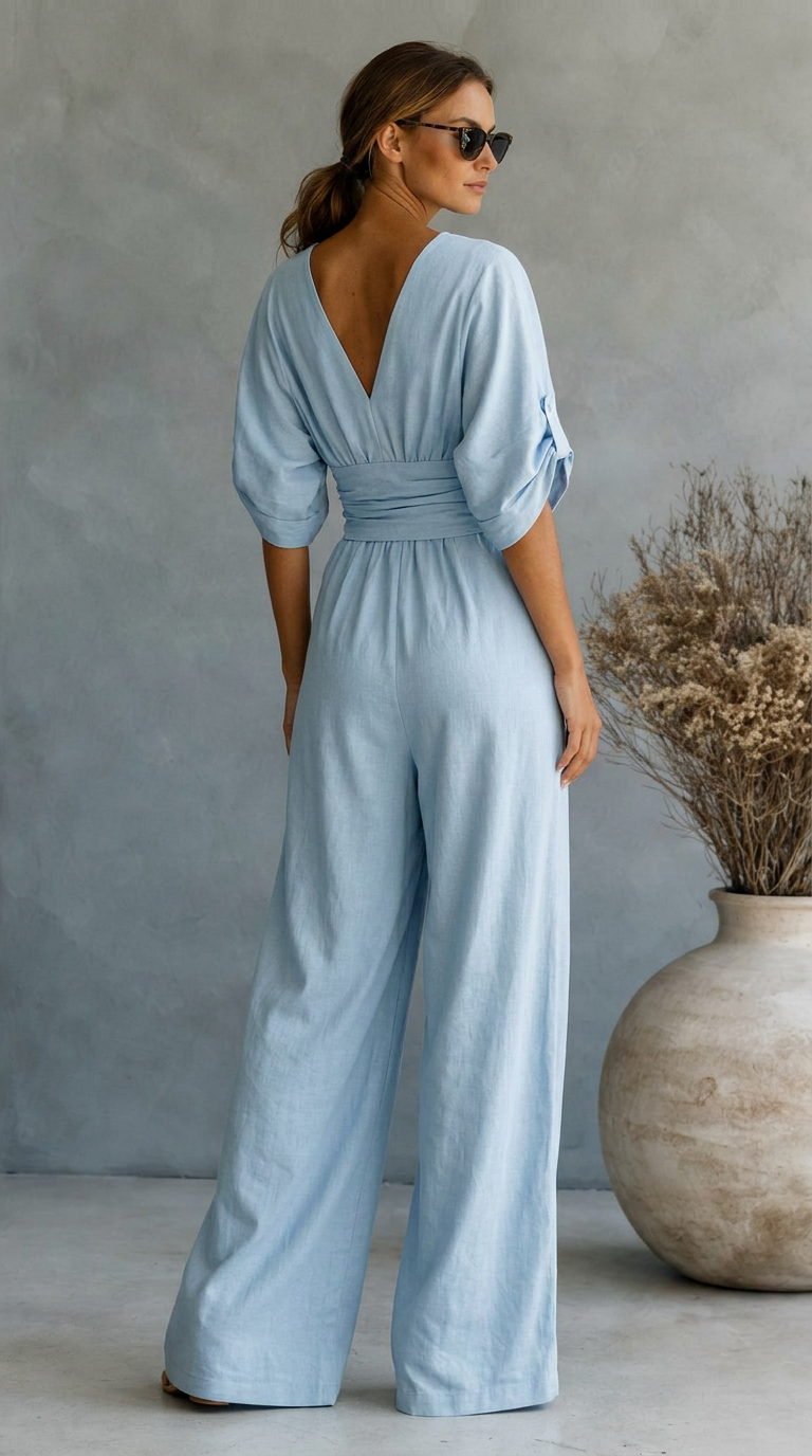 Ines | Sweetheart-Neckline Wide-Leg Jumpsuit