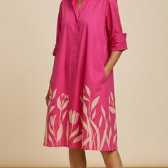 Grace | Flowing Pink Midi Dress