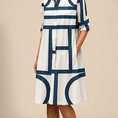 Sasha | Two-Tone Flowy Midi Dress