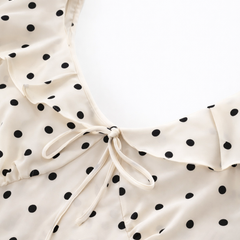 Mirella | Polka-Dot Tie-Neck Midi Dress