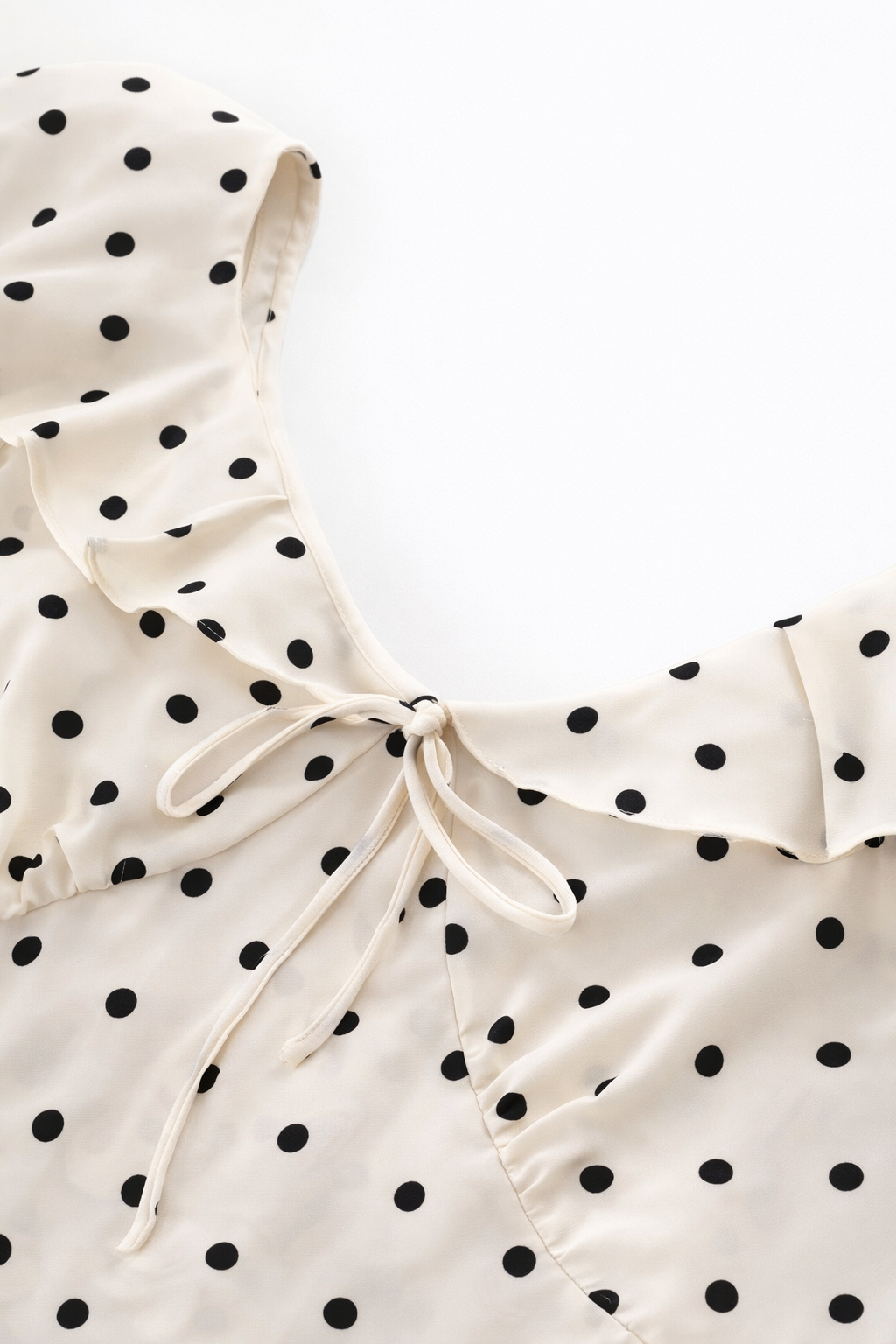Mirella | Polka-Dot Tie-Neck Midi Dress