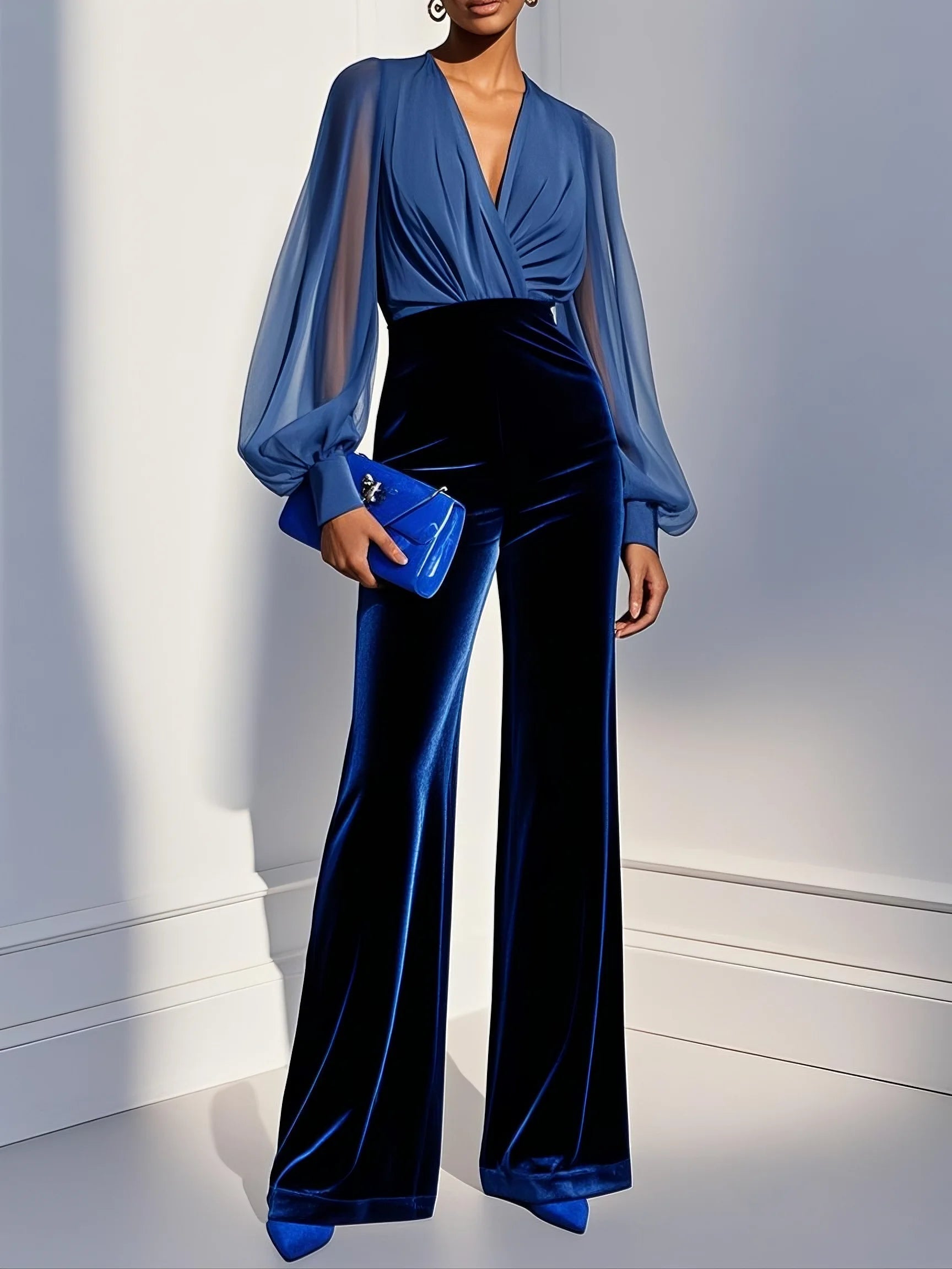Alessia | V-Neck Stretch Jumpsuit