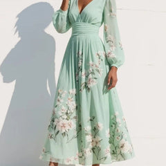 Verona | Sweetheart-Neckline Chiffon Midi Dress
