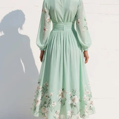Verona | Sweetheart-Neckline Chiffon Midi Dress